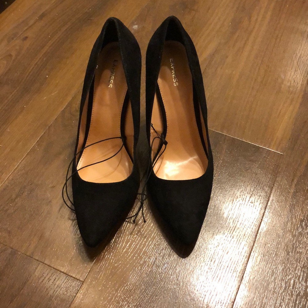 Black Express Wedge Heels